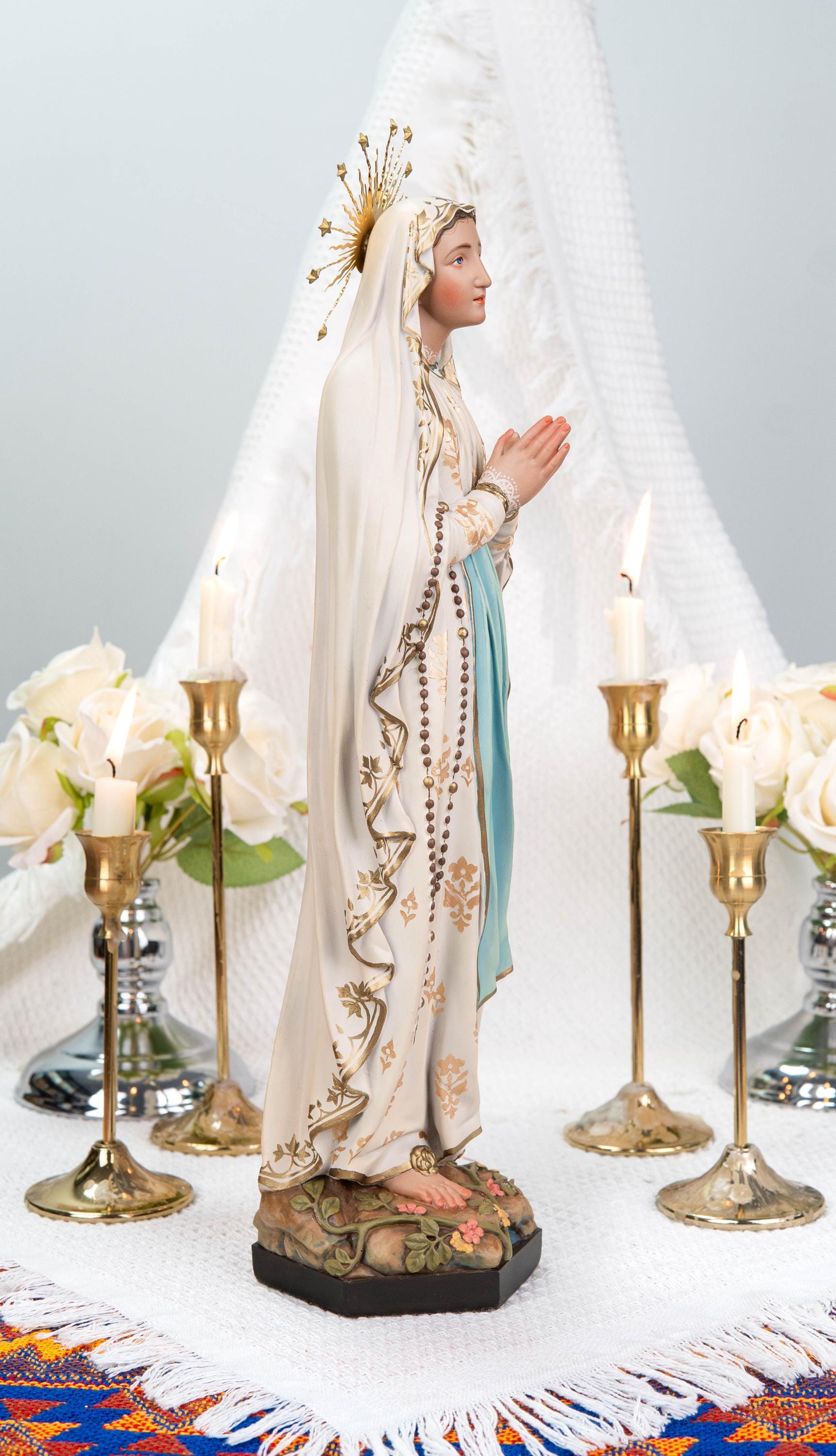 Hand-Painted Our Lady of Lourdes Statue 15.8"