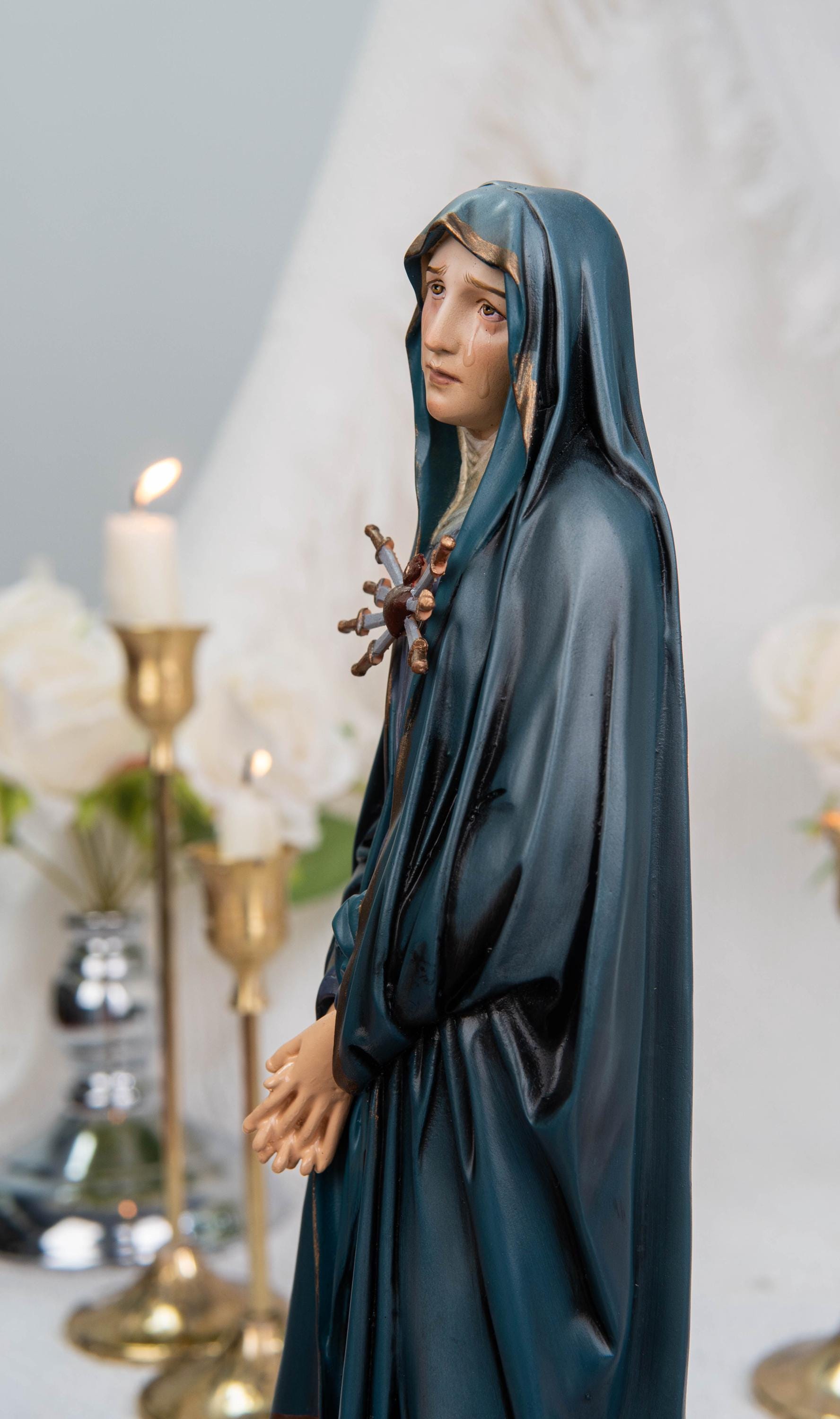 Premium Hand Painted Our Lady of Sorrows Statue