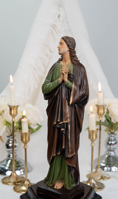 Premium Hand-Painted Catholic Statue Set: Our Lady of Sorrows & St John Apostle