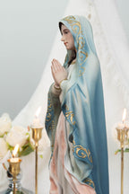Hand-Painted Our Lady of Lourdes Statue 15.8" –Virgin Mary Prayer Figurine, Catholic Gifts, Blessed Mother Statue, Catholic Home Altar Decor