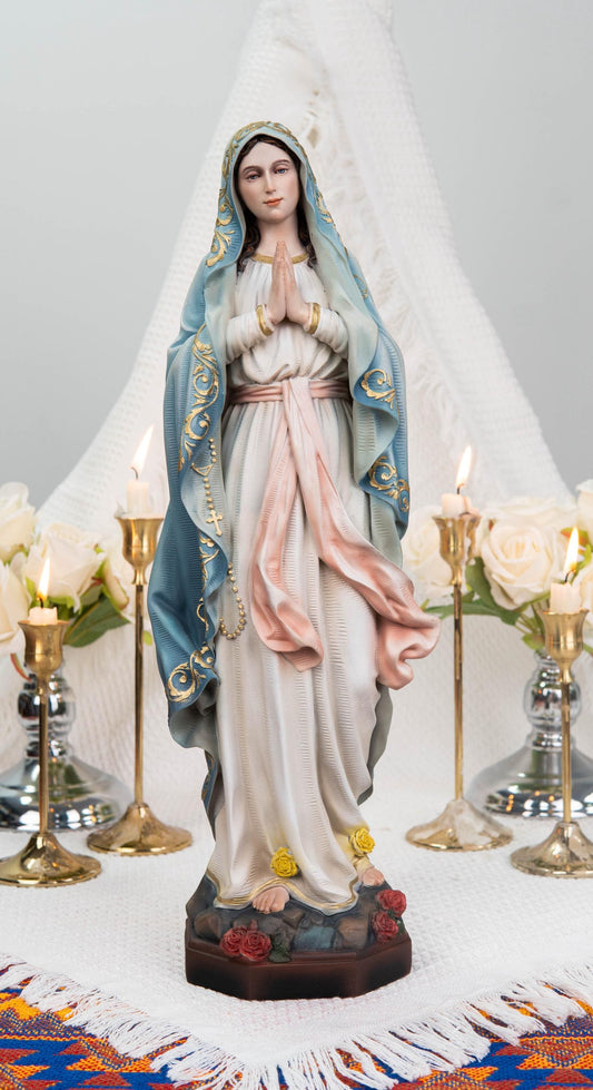 Catholic Statue Set: Our Lady of Sorrows & St John Apostle, Religious Figurines, Catholic Home Decor, Altar Decor, Catholic Gifts Women
