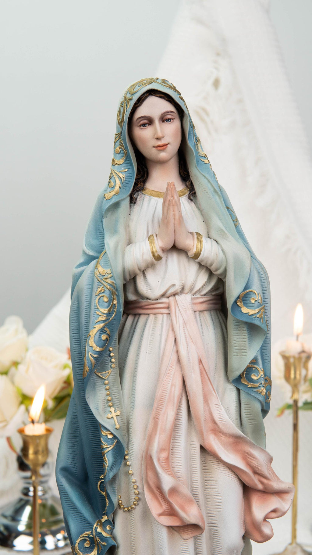 Catholic Statue Set: Our Lady of Sorrows & St John Apostle, Religious Figurines, Catholic Home Decor, Altar Decor, Catholic Gifts Women