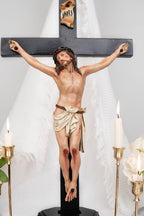 Catholic Home Altar Statue Set - Jesus Crucifix Cross with Saint Joseph and Virgin Mary, Home Altar Decor, Catholic Gift for Women,