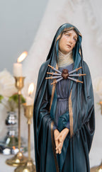 Catholic Calvary Statue Set - Jesus on the Cross with Our Lady of Sorrows and Saint John, Hand-Painted Religious Gift, Catholic Decor