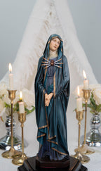 Catholic Calvary Statue Set - Jesus on the Cross with Our Lady of Sorrows and Saint John, Hand-Painted Religious Gift, Catholic Decor