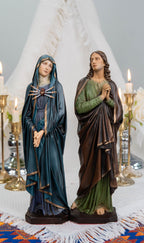 Catholic Calvary Statue Set - Jesus on the Cross with Our Lady of Sorrows and Saint John, Hand-Painted Religious Gift, Catholic Decor