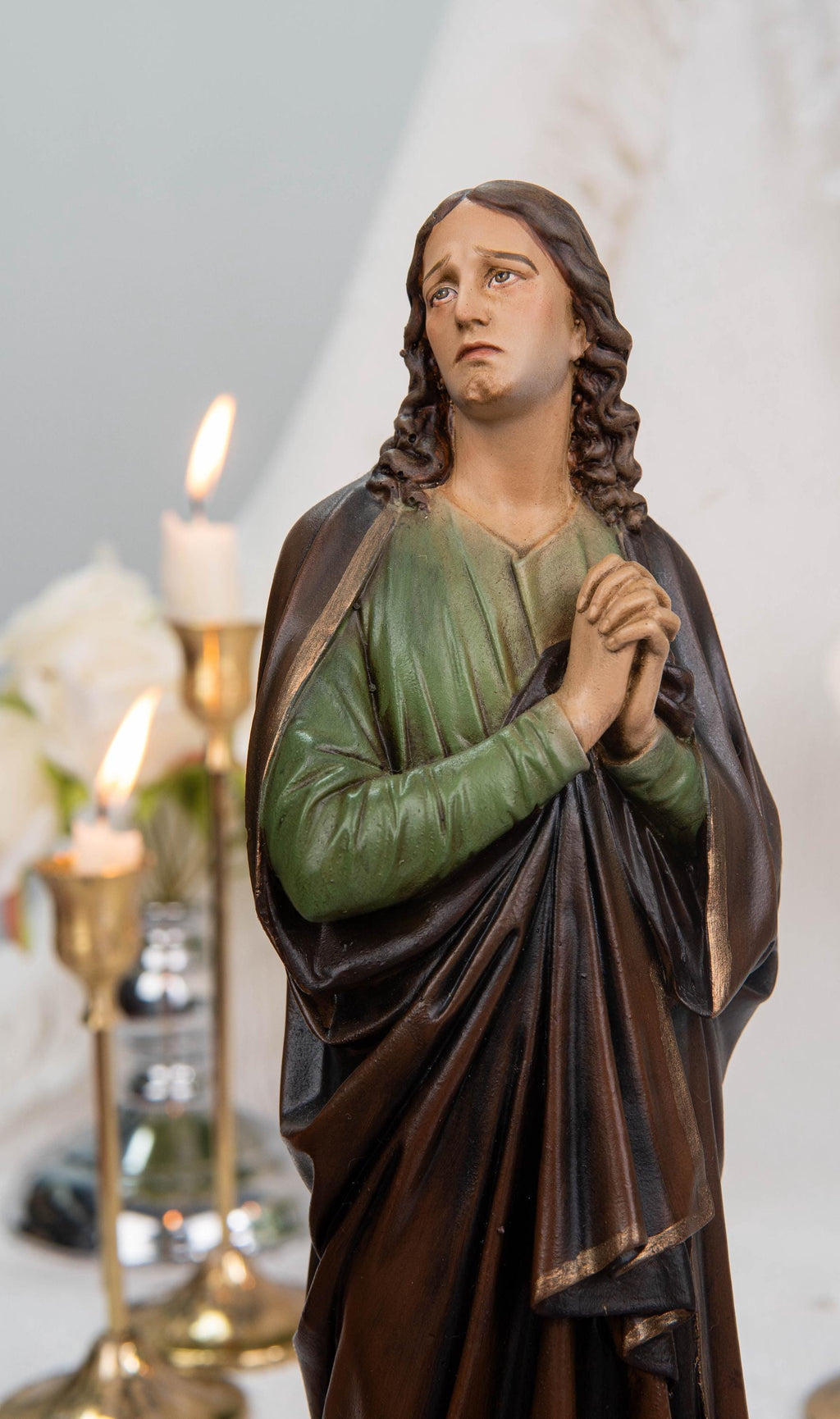 Catholic Calvary Statue Set - Jesus on the Cross with Our Lady of Sorrows and Saint John, Hand-Painted Religious Gift, Catholic Decor