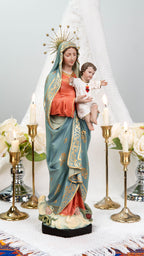 Hand-Painted Virgin Mary with Child Jesus Statue 15.8"–Madonna and Child Figurine, Catholic Home Decor, Catholic Gifts for Women,Mary Statue