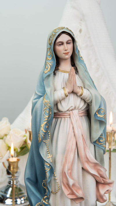 Holy Family Prayer Statue Set -Jesus Crucifix, Saint Joseph, Virgin Mary, Catholic Home Altar Decor Gift, Christian Prayer Room Decor