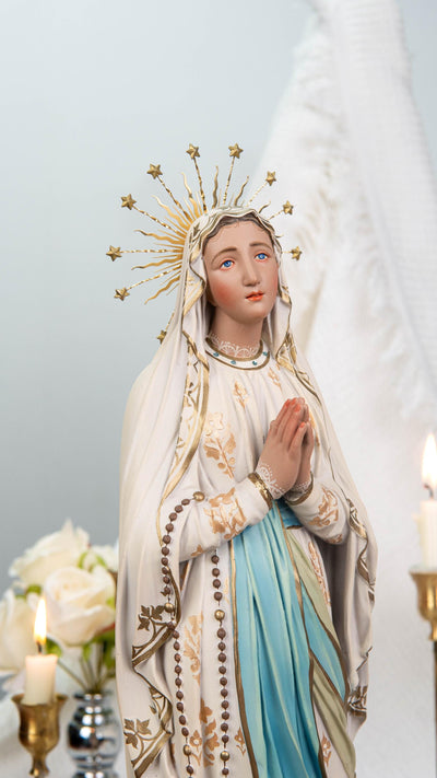 Hand-Painted Our Lady of Lourdes Statue 15.8"