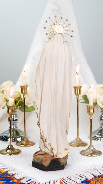 Hand-Painted Our Lady of Lourdes Statue 15.8"