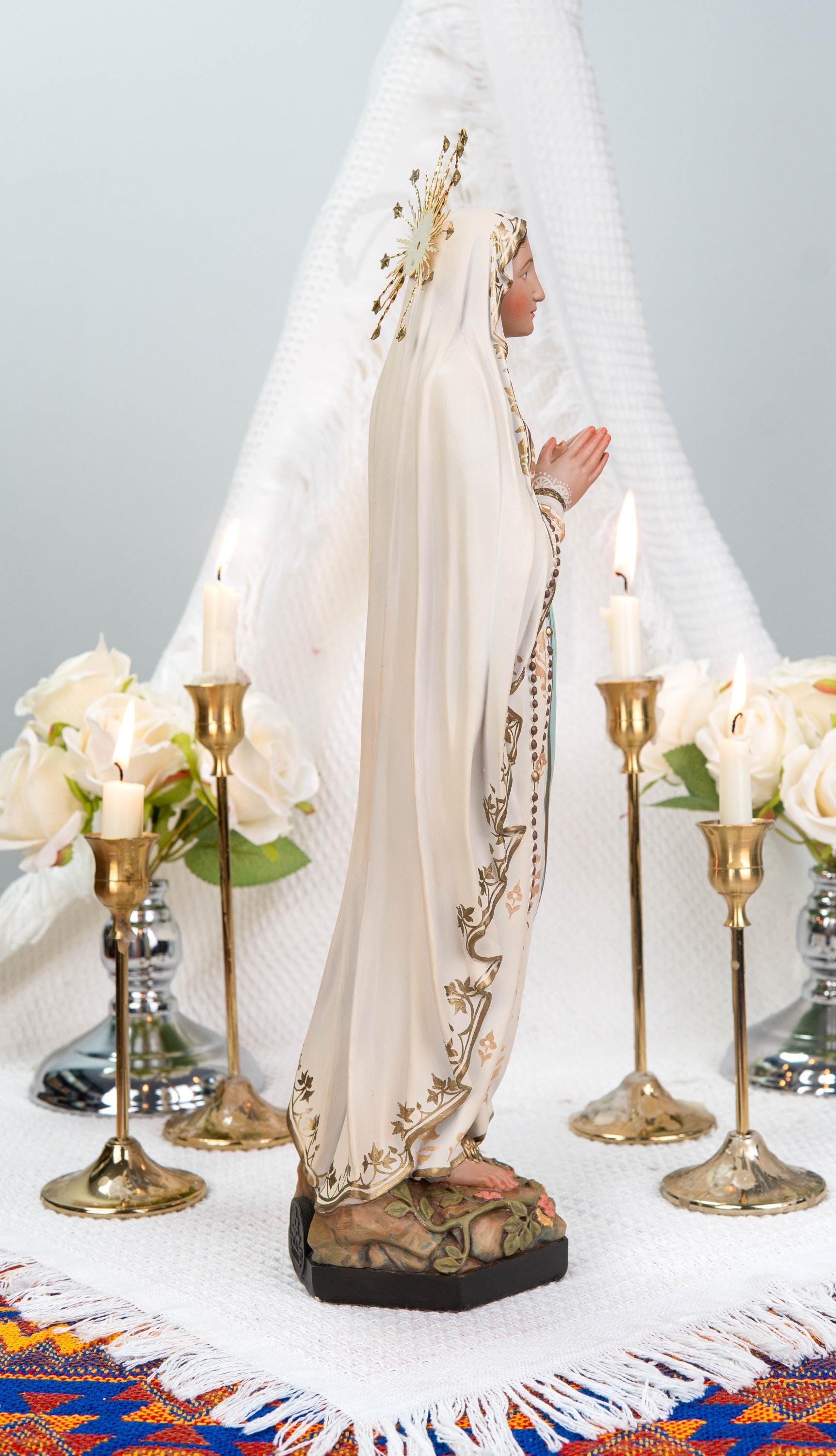 Hand-Painted Our Lady of Lourdes Statue 15.8"