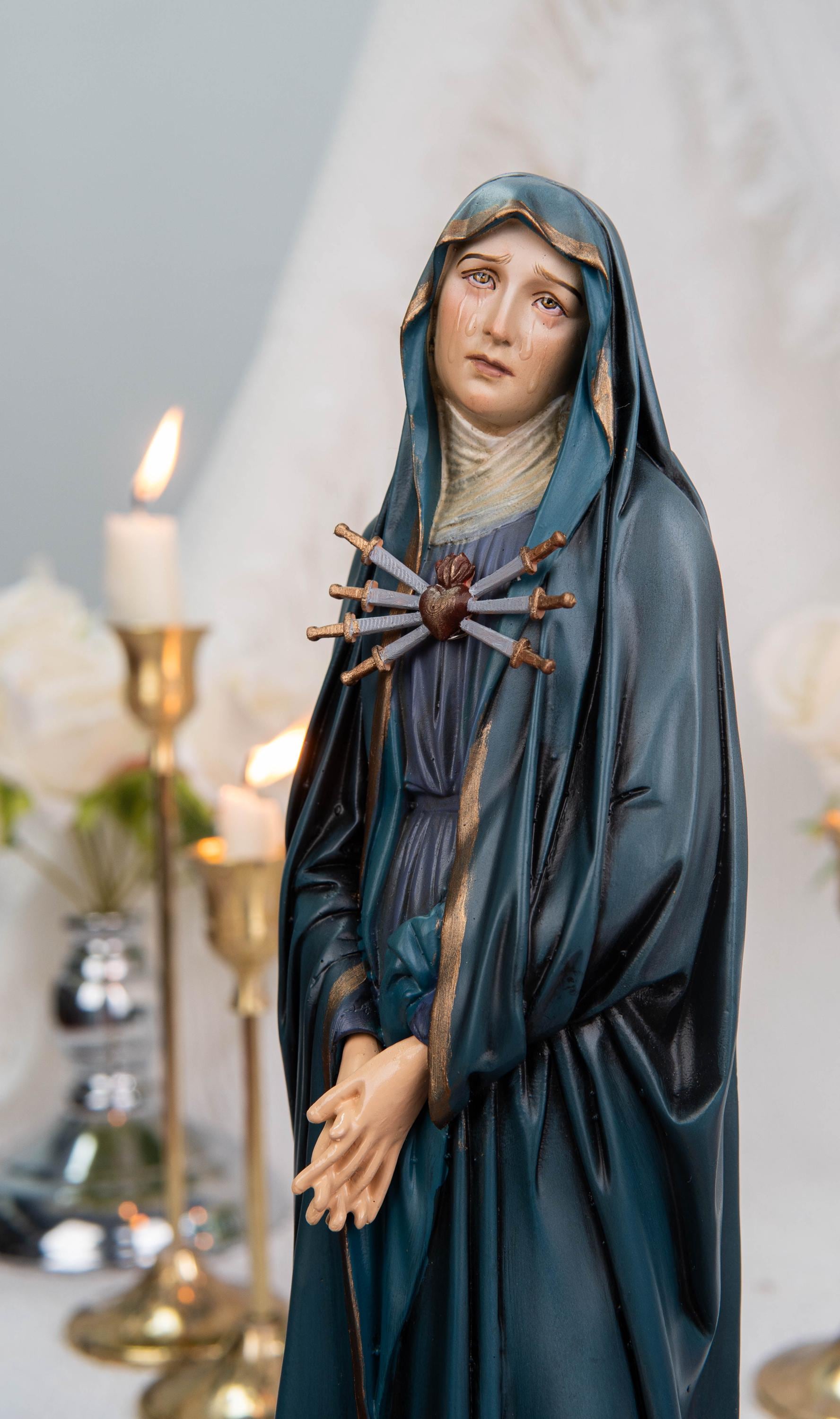 Premium Hand Painted Our Lady of Sorrows Statue