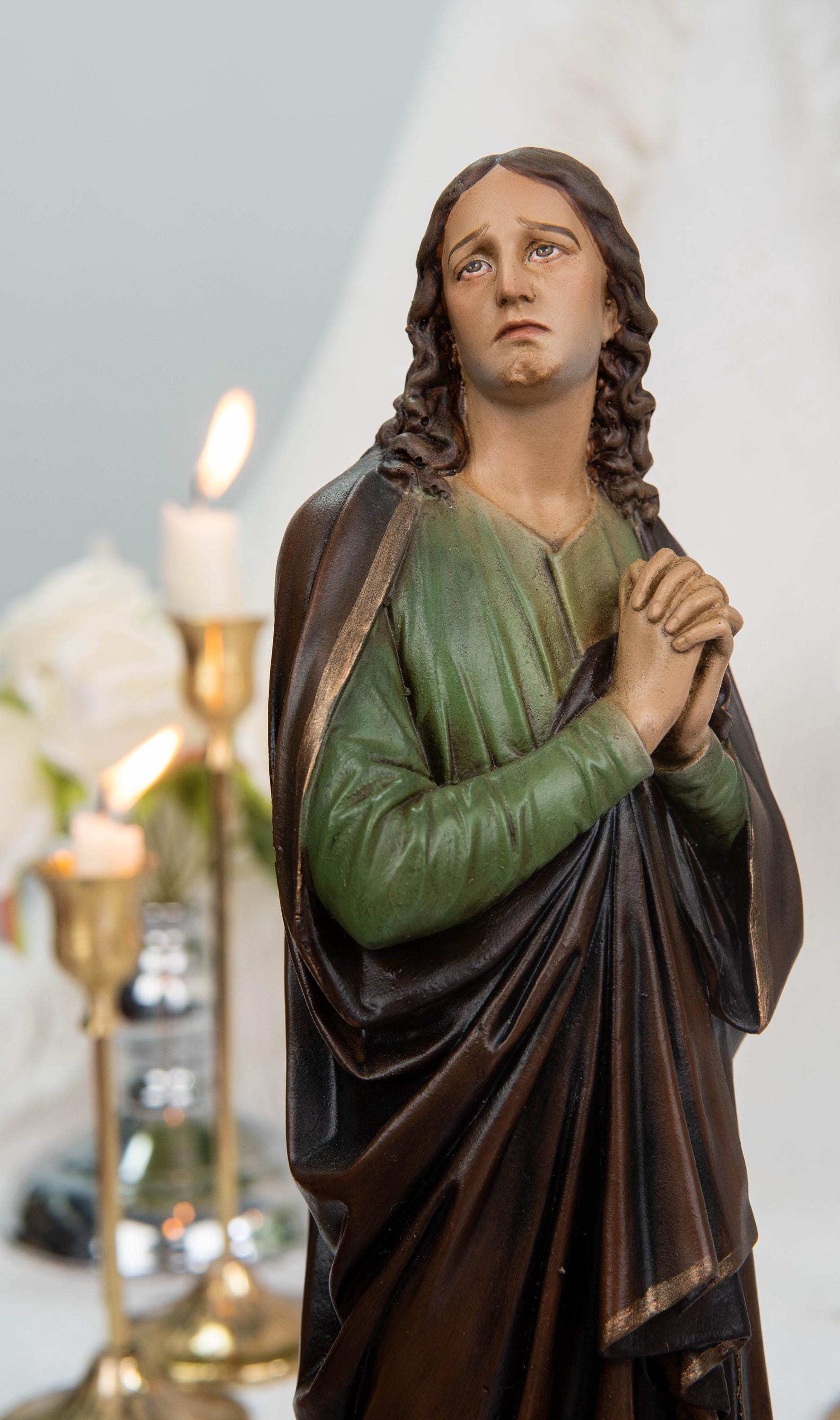Premium Hand-Painted St John Apostle Statue – Catholic Saint Figurine, Religious Home Altar Decor, Gifts for Catholic Women