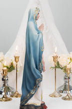 Hand-Painted Our Lady of Lourdes Statue 15.8" –Virgin Mary Prayer Figurine, Catholic Gifts, Blessed Mother Statue, Catholic Home Altar Decor