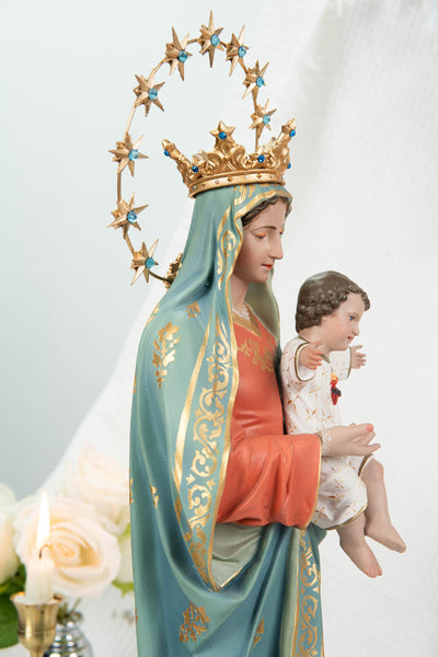 Hand-Painted Virgin Mary with Child Jesus Statue 15.8"–Madonna and Child Figurine, Catholic Home Decor, Catholic Gifts for Women,Mary Statue