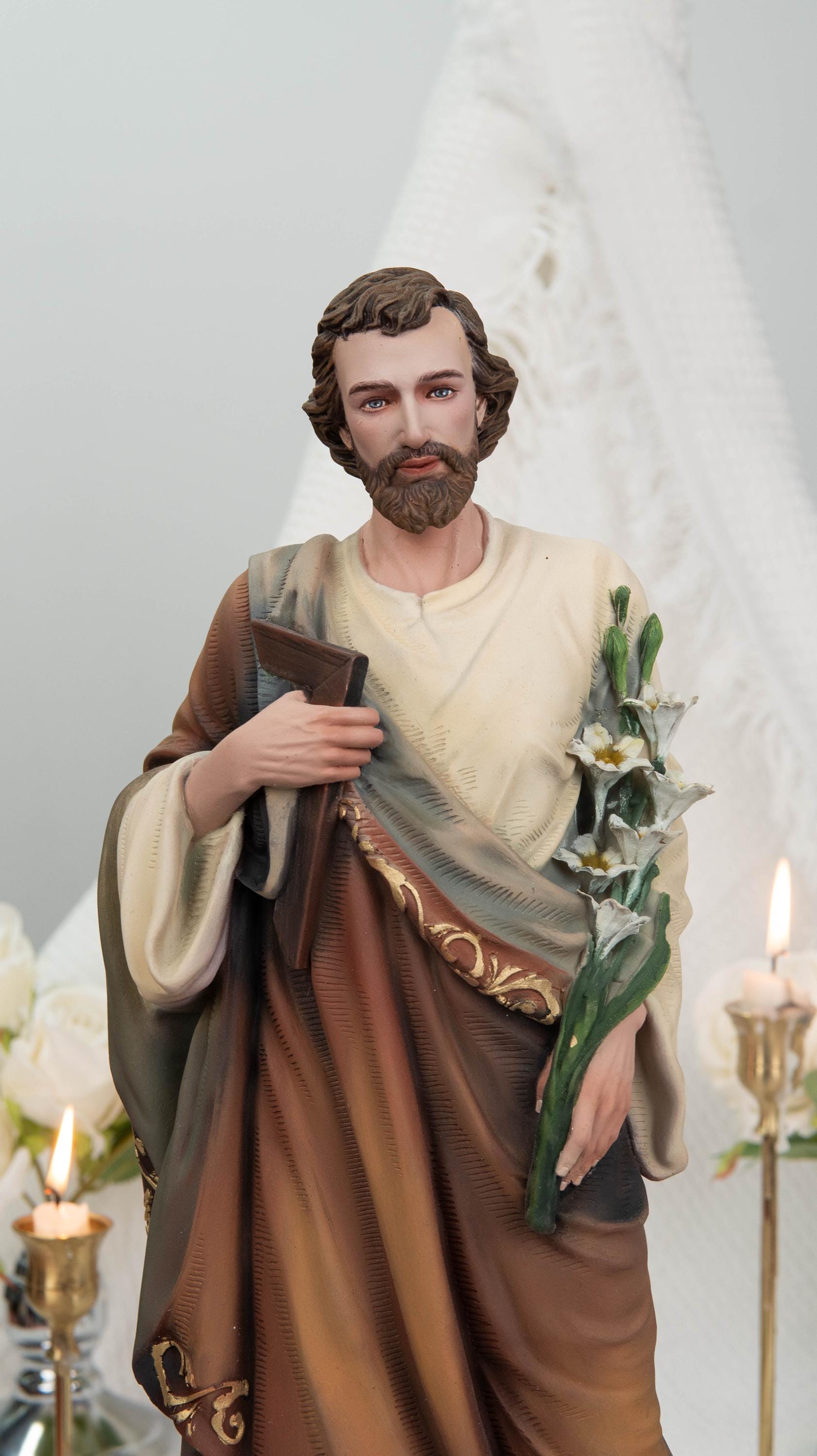 Catholic Statue Set: Our Lady of Sorrows & St John Apostle, Religious Figurines, Catholic Home Decor, Altar Decor, Catholic Gifts Women
