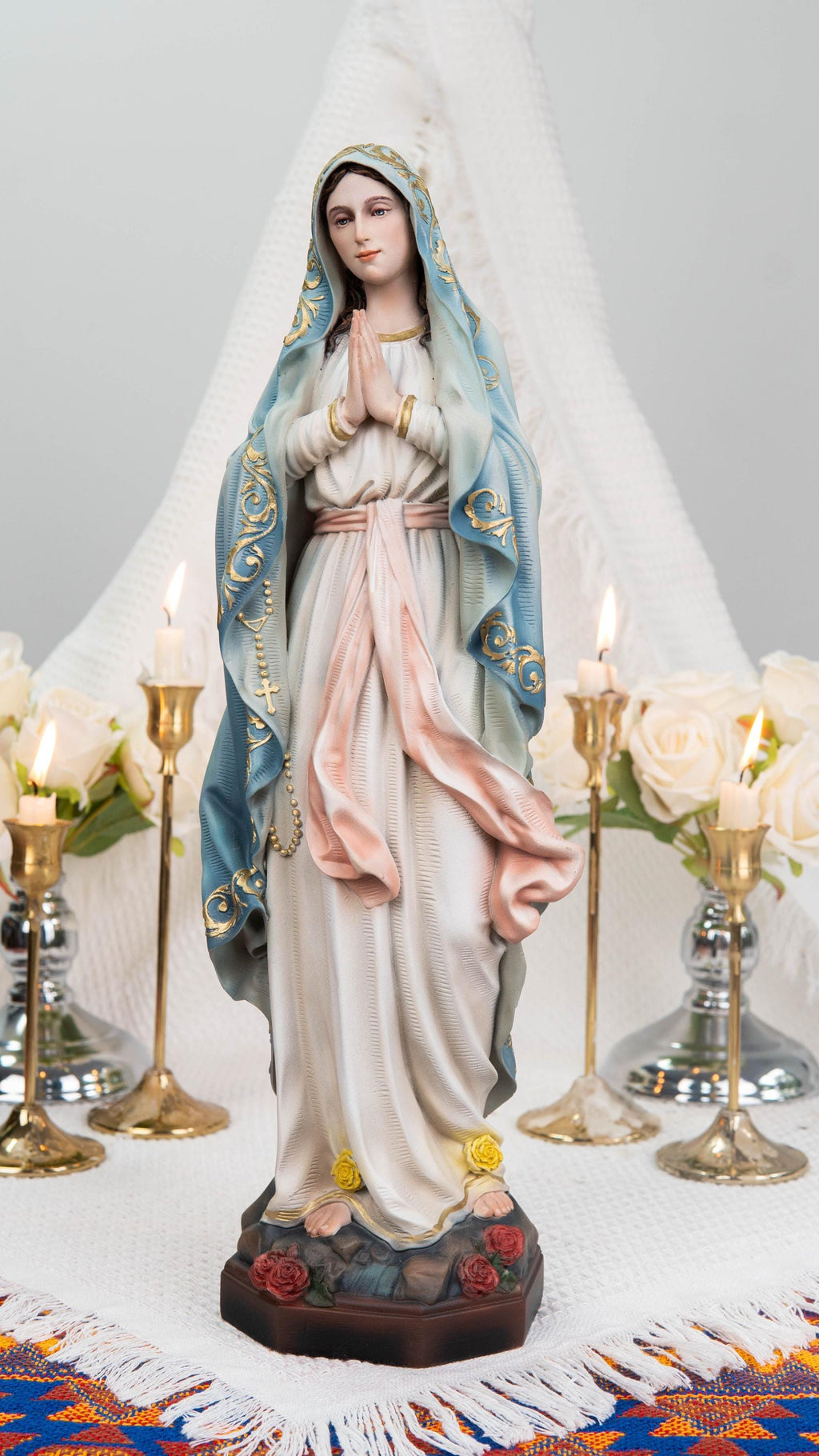 Catholic Statue Set: Our Lady of Sorrows & St John Apostle, Religious Figurines, Catholic Home Decor, Altar Decor, Catholic Gifts Women