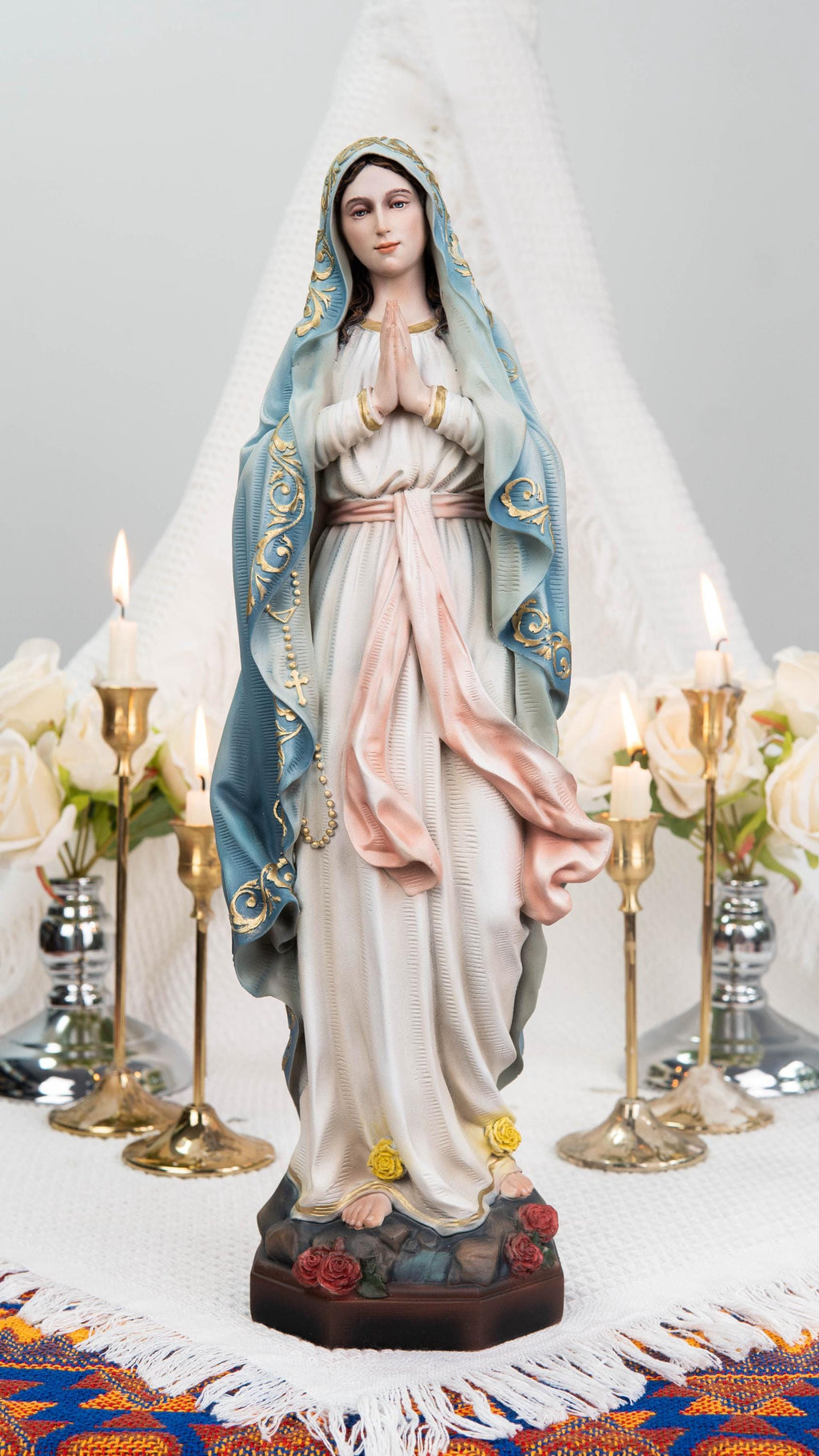 Catholic Statue Set: Our Lady of Sorrows & St John Apostle, Religious Figurines, Catholic Home Decor, Altar Decor, Catholic Gifts Women
