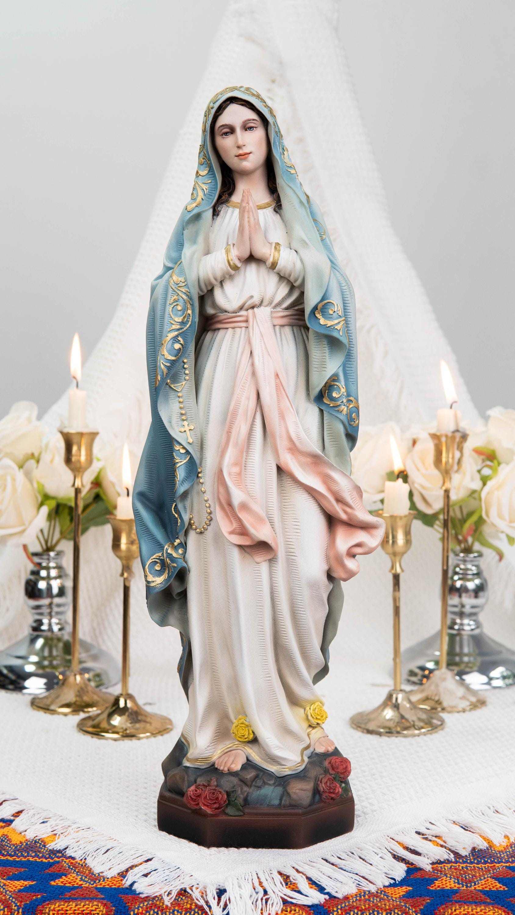 Catholic Statue Set: Our Lady of Sorrows & St John Apostle, Religious Figurines, Catholic Home Decor, Altar Decor, Catholic Gifts Women