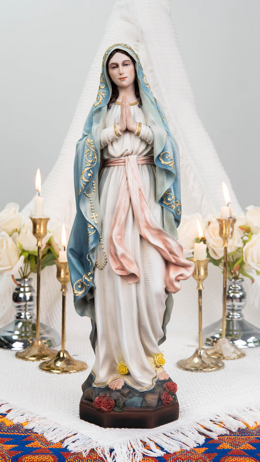 Catholic Statue Set: Our Lady of Sorrows & St John Apostle, Religious Figurines, Catholic Home Decor, Altar Decor, Catholic Gifts Women
