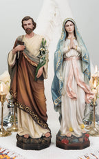 Catholic Statue Set: Our Lady of Sorrows & St John Apostle, Religious Figurines, Catholic Home Decor, Altar Decor, Catholic Gifts Women