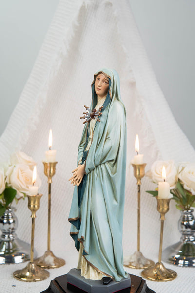 Premium Hand-Painted Catholic Statue Set: Mater Dolorosa with Seven Swords & Saint John Statue, Catholic Gifts Home Altar Decor