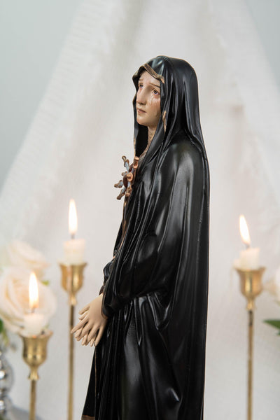 Catholic Statue Set Premium Hand-Painted: St John Apostle & Mater Dolorosa with Seven Swords, Catholic Statue Pair, Home Altar Decor