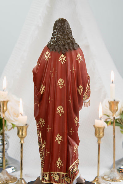 Hand-Painted Sacred Heart of Jesus Statue 11.8" - Jesus Figurine, Catholic Home Decor Gift, Catholic Statues, Jesus Christ Statue