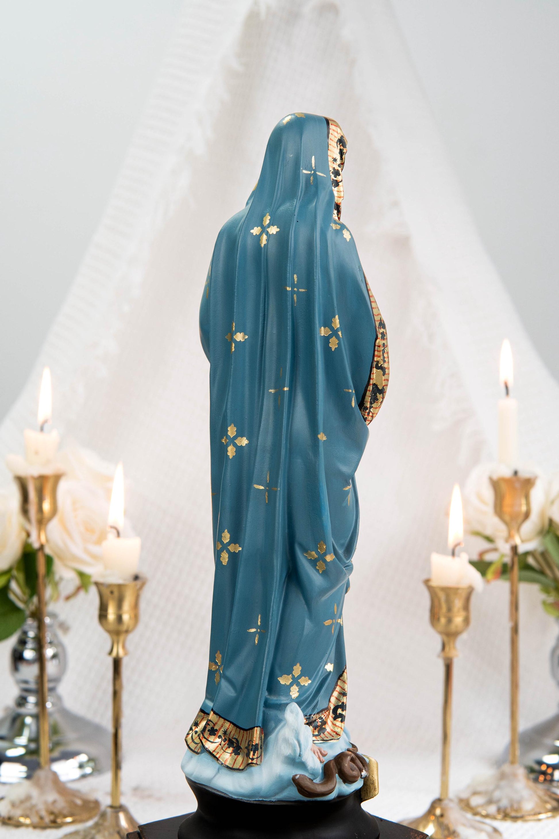 Hand-Painted Madonna and Child Statue 11.8" - Virgin Mary Holding Child Jesus Statue, Virgin Mary with Baby Jesus, Catholic Gifts for Women