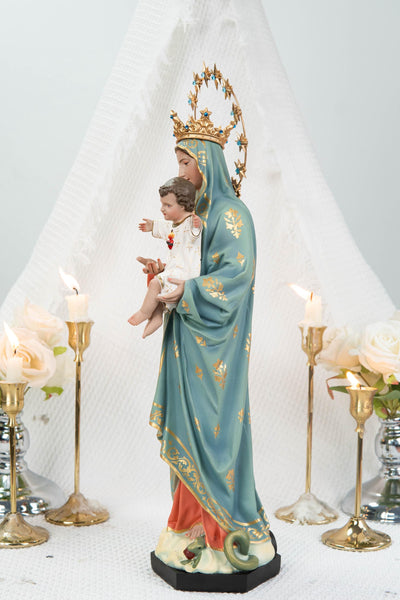 Hand-Painted Virgin Mary with Child Jesus Statue 15.8"–Madonna and Child Figurine, Catholic Home Decor, Catholic Gifts for Women,Mary Statue