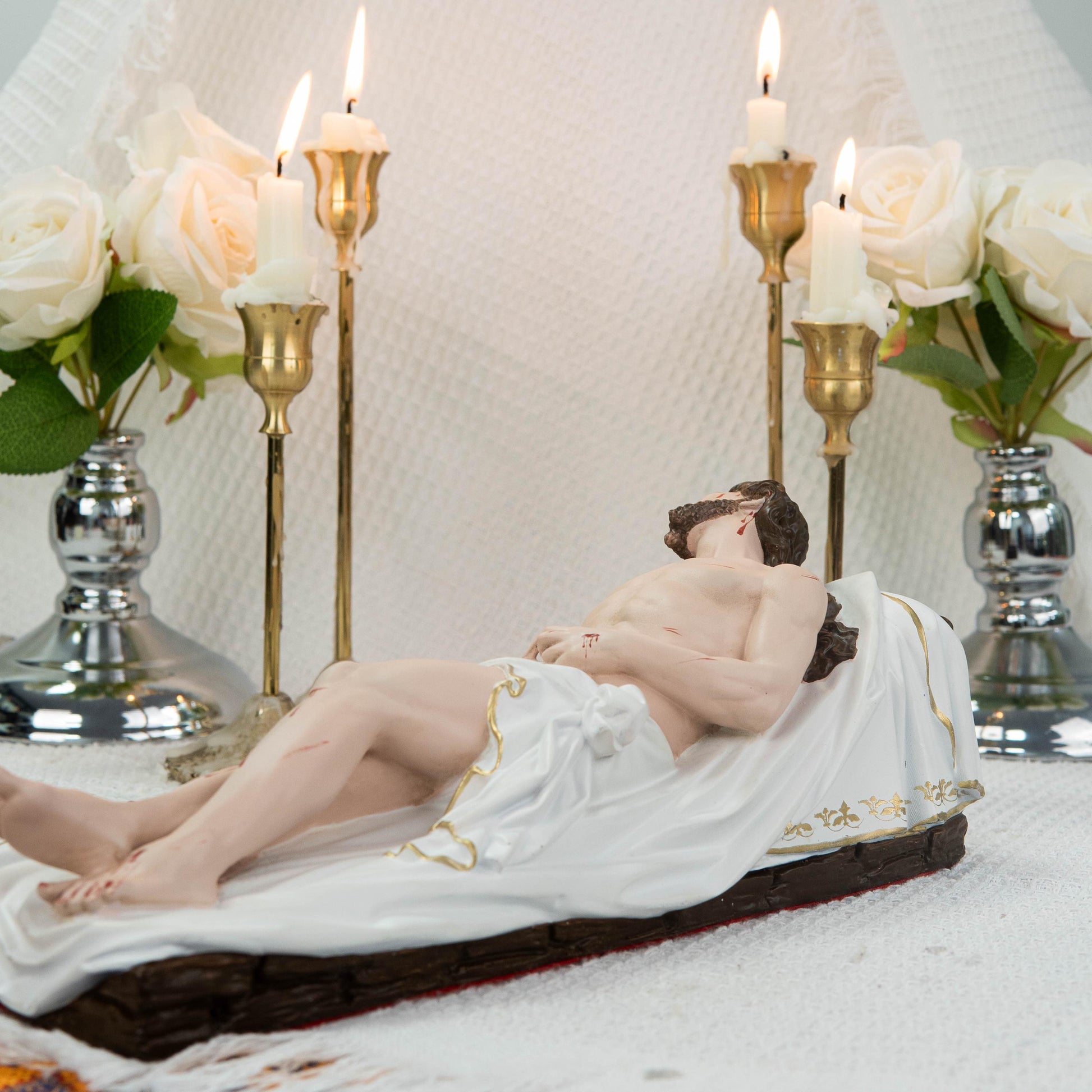 The Burial of Jesus Statue 11.8" -  Catholic Jesus Figurine for Holy Week, Good Friday Easter Prayer, Christian Home Altar Decor