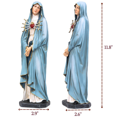 Hand-Painted Our Lady of Sorrows Statue - Virgin Mary Statue, Beautiful Catholic Decor, Catholic Gifts, Gifts for Catholic Women.