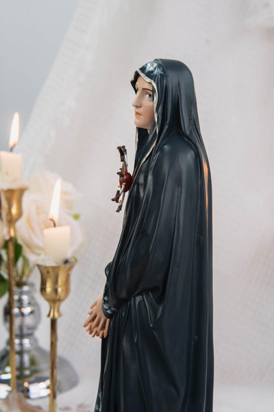 Special Edition Our Lady of Seven Sorrows Statue - Navy Blue Virgin Mary Figurine, Catholic Religious Decor, Meaningful Catholic Gift