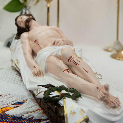 The Burial of Jesus Statue 11.8" - Catholic Jesus Figurine for Holy Week, Good Friday Easter Prayer, Christian Home Altar Decor