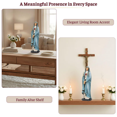 Hand-Painted Our Lady of Sorrows Statue - Virgin Mary Statue, Beautiful Catholic Decor, Catholic Gifts, Gifts for Catholic Women.