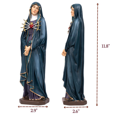 Our Lady of Sorrows Statue – Blue Cloak, Virgin Mary Statue, Beautiful Catholic Decor, Catholic Gifts, Meaningful Gifts for Catholic Women