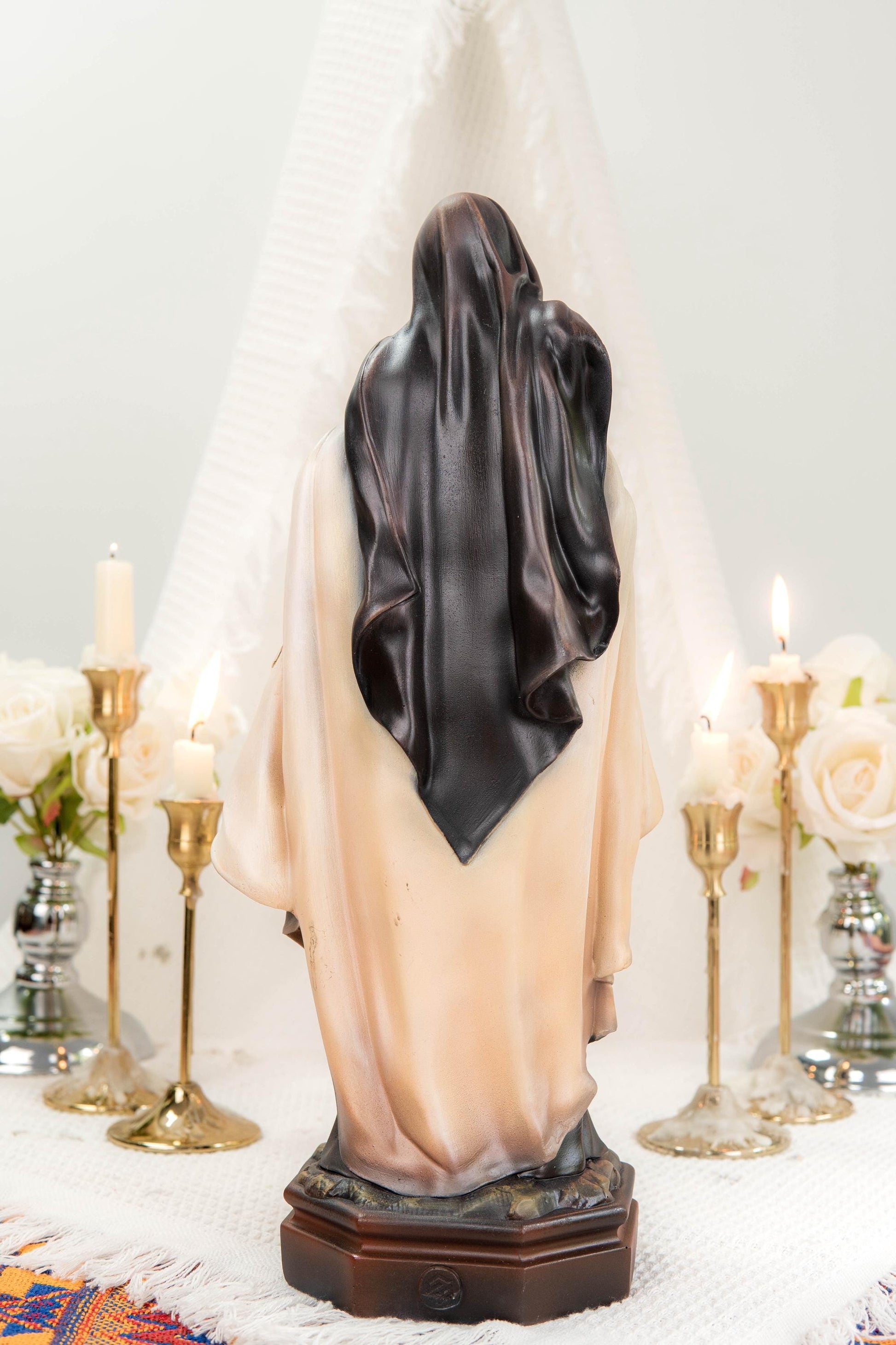 Hand-Painted Saint Thérèse Statue Catholic Figurine – Little Flower of Jesus Religious Decor, Prayer Statue for Home Altar Gift