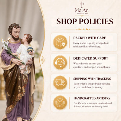 Saint Joseph Holding Baby Jesus Statue, Catholic Home Decor, Religious Decor, Catholic Statues, Catholic Gift for Women & Men, Statue Decor
