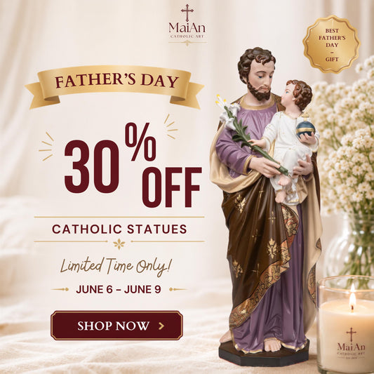 Saint Joseph Holding Baby Jesus Statue, Catholic Home Decor, Religious Decor, Catholic Statues, Catholic Gift for Women & Men, Statue Decor