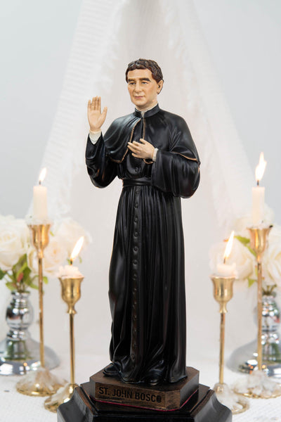 Hand-Painted Saint John Bosco Statue 11.8" – Catholic Saint for Home Altar, Religious Gift, Catholic Statue for Home Decor, St. John Bosco