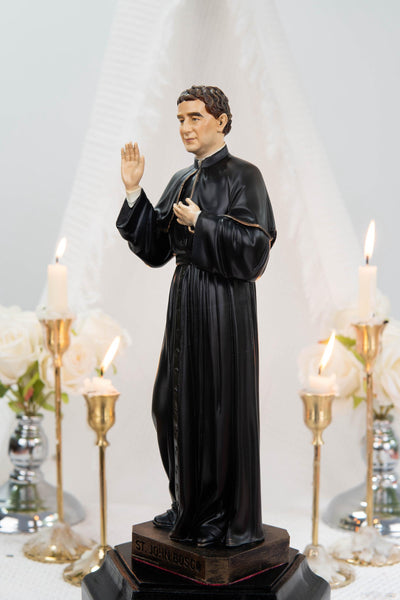Hand-Painted Saint John Bosco Statue 11.8" – Catholic Saint for Home Altar, Religious Gift, Catholic Statue for Home Decor, St. John Bosco