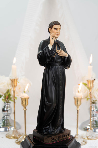 Hand-Painted Saint John Bosco Statue 11.8" – Catholic Saint for Home Altar, Religious Gift, Catholic Statue for Home Decor, St. John Bosco