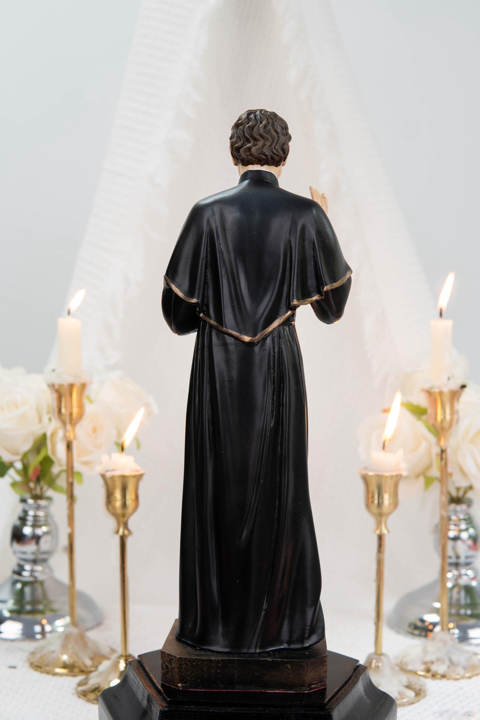 Hand-Painted Saint John Bosco Statue 11.8" – Catholic Saint for Home Altar, Religious Gift, Catholic Statue for Home Decor, St. John Bosco