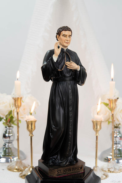 Hand-Painted Saint John Bosco Statue 11.8" – Catholic Saint for Home Altar, Religious Gift, Catholic Statue for Home Decor, St. John Bosco