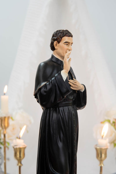 Hand-Painted Saint John Bosco Statue 11.8" – Catholic Saint for Home Altar, Religious Gift, Catholic Statue for Home Decor, St. John Bosco