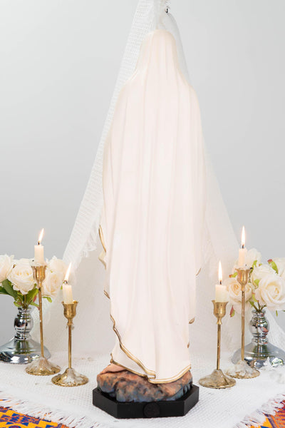 Premium Our Lady of Lourdes Statue 25.6" - Catholic Virgin Mary Figurine, Christian Prayer Gift, Home Altar Statue, Catholic Gift
