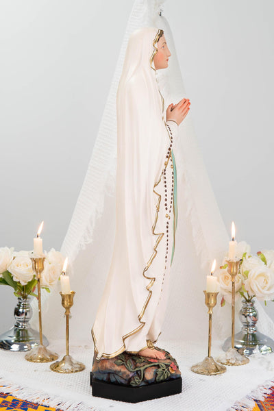 Premium Our Lady of Lourdes Statue 25.6" - Catholic Virgin Mary Figurine, Christian Prayer Gift, Home Altar Statue, Catholic Gift