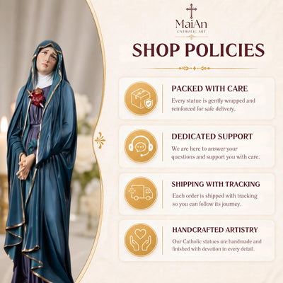 Our Lady of Sorrows Statue – Blue Cloak, Virgin Mary Statue, Beautiful Catholic Decor, Catholic Gifts, Meaningful Gifts for Catholic Women