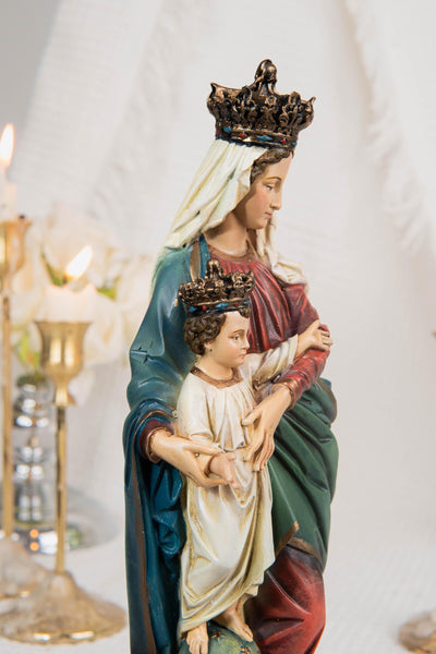 Hand-Painted Our Lady of Victory Statue 9.8" - Virgin Mary Catholic Statue, Mother Figurine, Christian Home Altar Decor, Religious Gift
